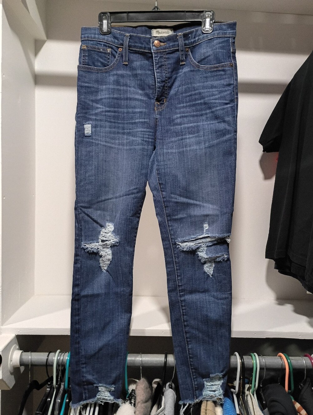 Madewell 9" High Rise Skinny Distressed Jeans